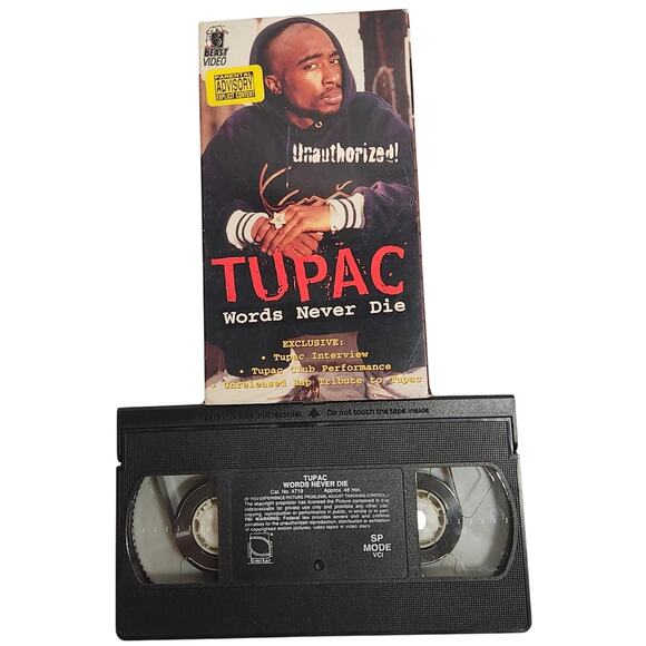 Tupac Unauthorized Words Never Die VHS 1997 Beast Video Pre-owned - Picture 1 of 5